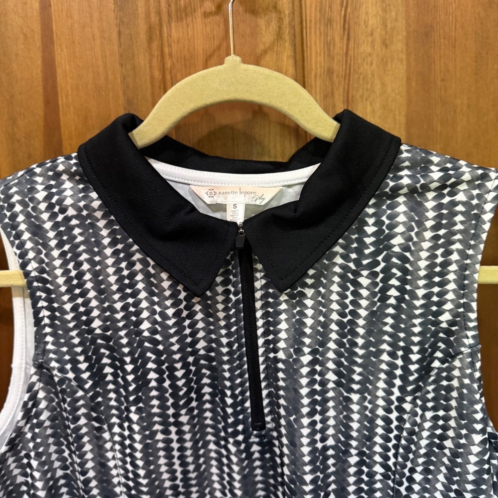Nanette Lepore Play Womens Sleeveless Golf Tennis Dress Geometric Black White S - Picture 7 of 7